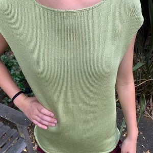 Silk knit sleeveless sweater